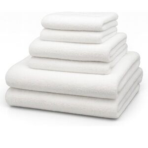 Ovente 6 Piece Microfiber Ultra Soft Bath Towel set, White
